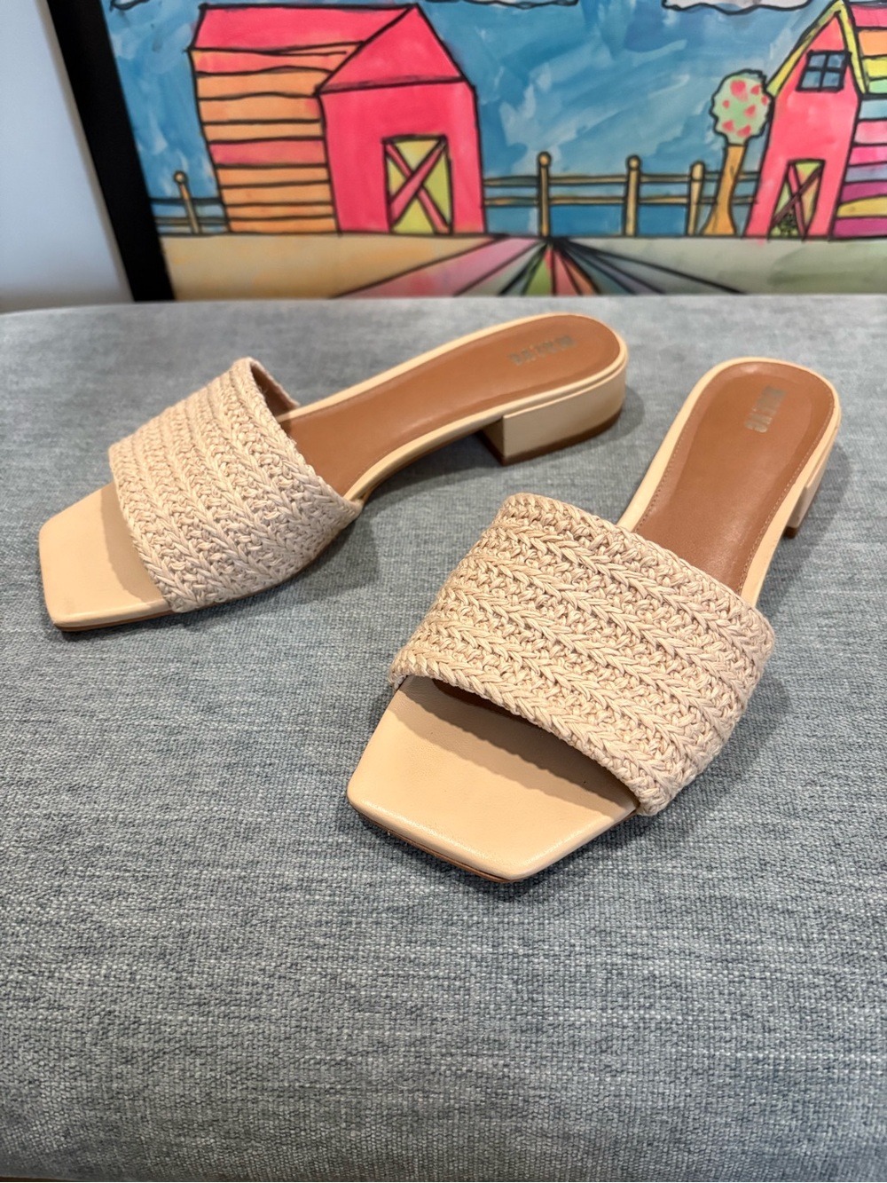 Maeve Neutral Braided Slide Mules - Picture 2 of 2